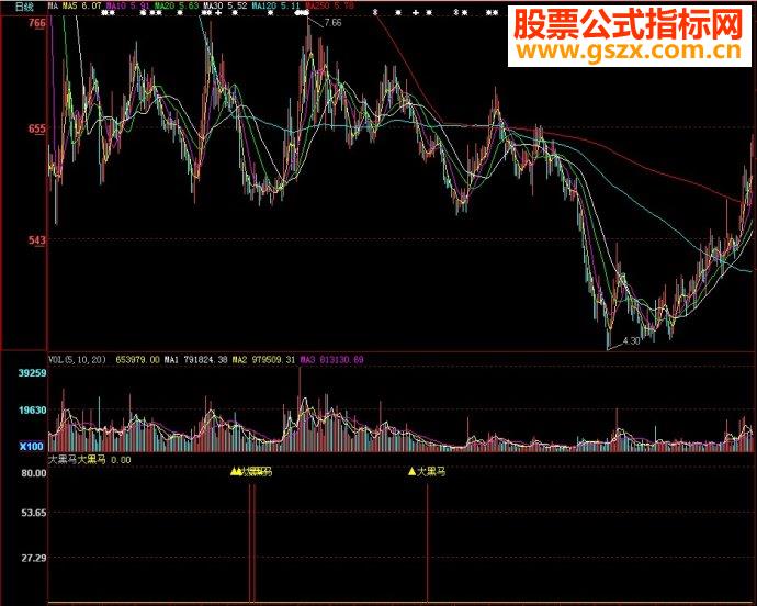 大智大黑马副图源码